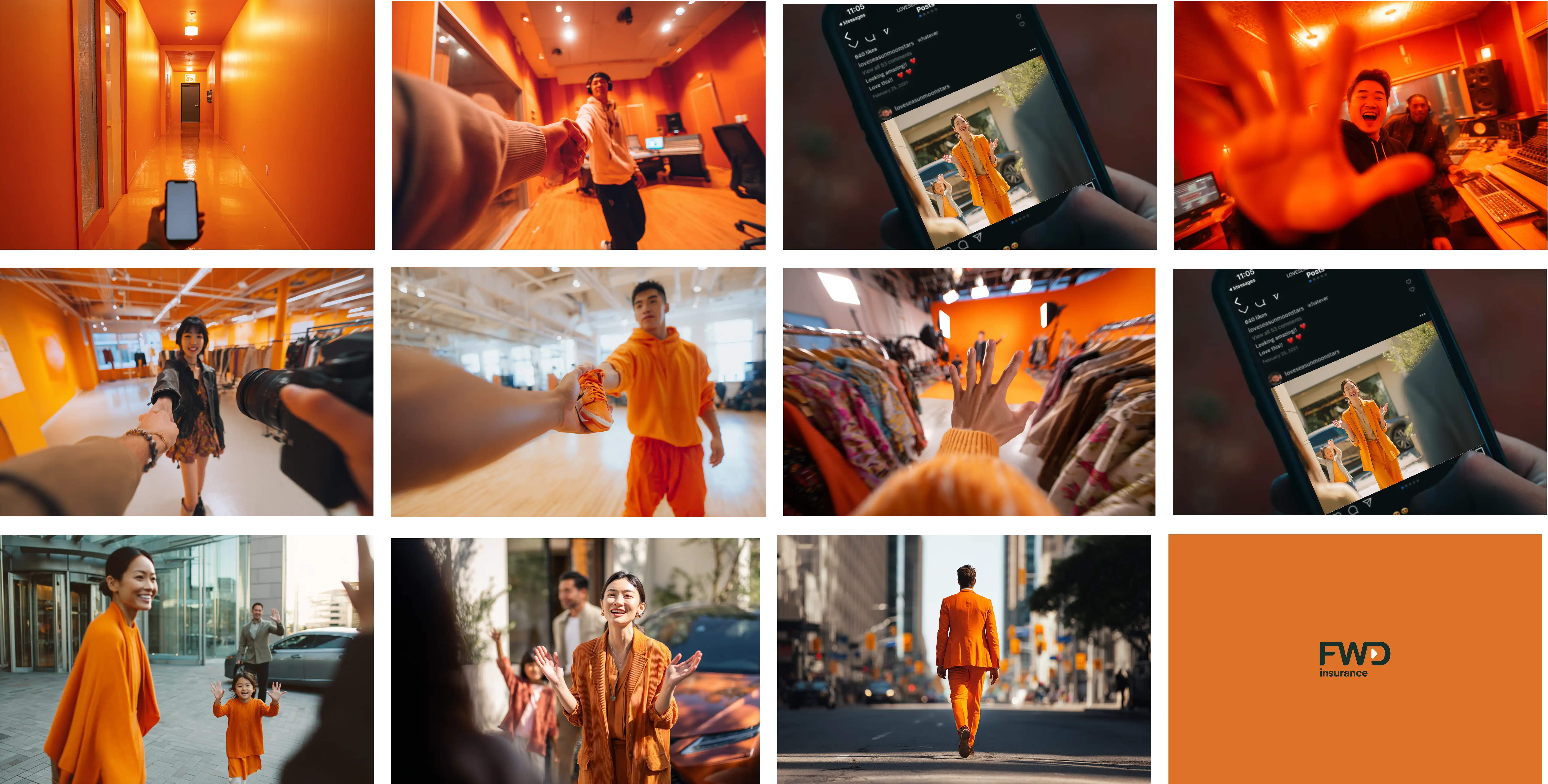 Brand intro storyboard — early concept frames